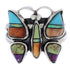 Southwest Multicolor Butterfly Silver Ring Size 6 EX61242